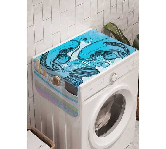 Органайзер для хранения Ambesonne "Океанские рыбы" на стиральную машину, 45x120 см, cwm_17876 1