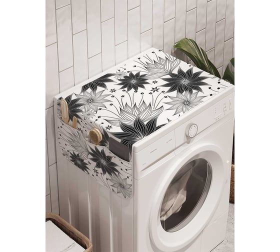 Органайзер для хранения Ambesonne "Цветочные узоры" на стиральную машину, 45x120 см, cwm_13560 1