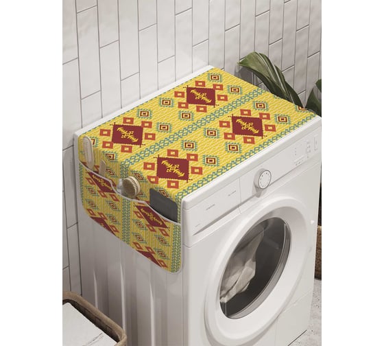 Органайзер для хранения Ambesonne "Орнамент с полосами" на стиральную машину, 45x120 см, cwm_10188 1
