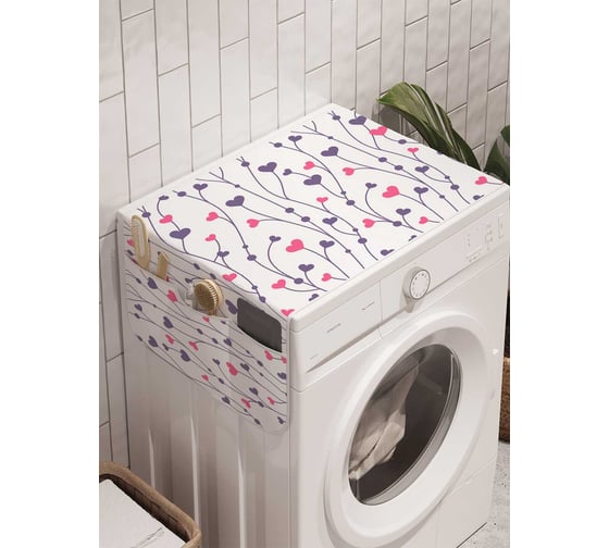 Органайзер для хранения Ambesonne "Сердечная растительность" на стиральную машину, 45x120 см, cwm_11741 1