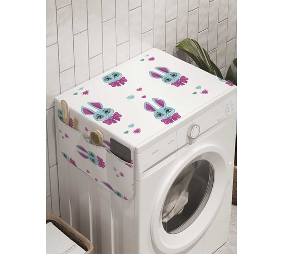 Органайзер для хранения Ambesonne "Нарядные кролики" на стиральную машину, 45x120 см, cwm_11993 1