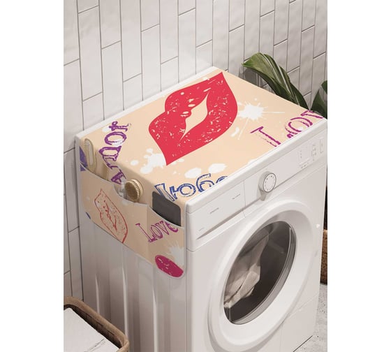 Органайзер для хранения Ambesonne "Любовь на разных языках" на стиральную машину, 45x120 см, cwm_2920 1