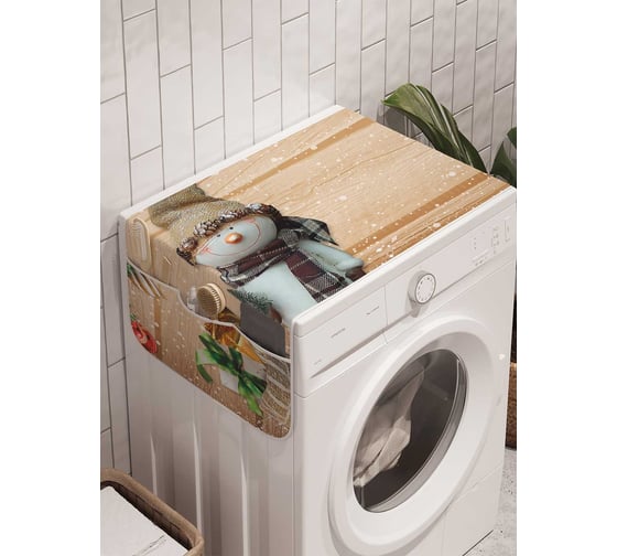 Органайзер для хранения Ambesonne "Новогодний домовенок" на стиральную машину, 45x120 см, cwm_21436 1