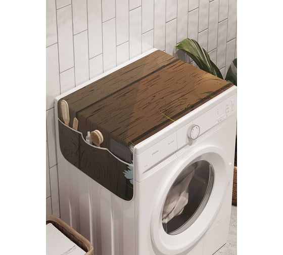 Органайзер для хранения Ambesonne "Деревянный забор" на стиральную машину, 45x120 см, cwm_21137 1