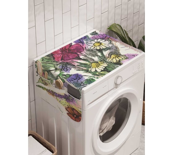 Органайзер для хранения Ambesonne "Мамина клумба" на стиральную машину, 45x120 см, cwm_4629 1