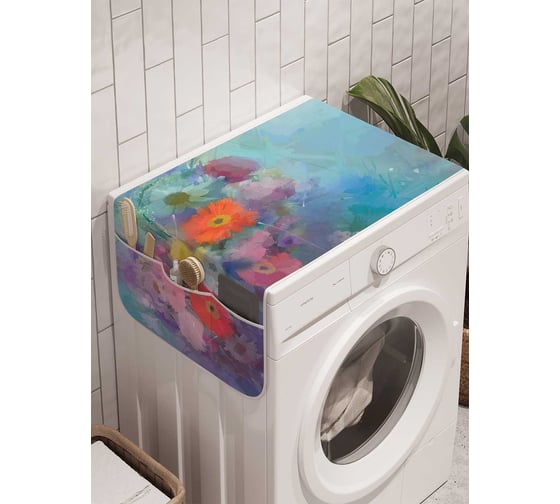 Органайзер для хранения Ambesonne "Призрачный букет" на стиральную машину, 45x120 см, cwm_21120 1