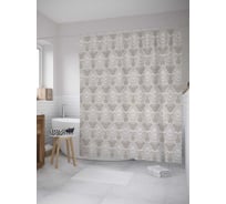 Штора (занавеска) для ванной JoyArty "Ажуры Дамаска" из сатена, 180х200 см с крючками, sc_35254