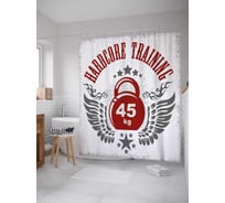 Штора (занавеска) для ванной JoyArty из сатена, 180х200 см с крючками sc_36975