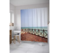 Штора (занавеска) для ванной JoyArty из сатена, 180х200 см с крючками sc_34981