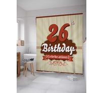 Штора (занавеска) для ванной JoyArty "Классическая надпись" из сатена, 180х200 см с крючками, sc_34264