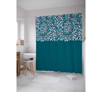 Штора (занавеска) для ванной JoyArty "Цветочные лепестки" из сатена, 180х200 см с крючками, sc_37357