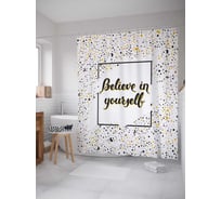 Штора (занавеска) для ванной JoyArty из сатена, 180х200 см с крючками sc_37331