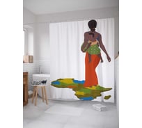 Штора (занавеска) для ванной JoyArty из сатена, 180х200 см с крючками sc_36774