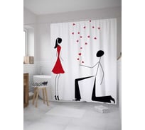 Штора (занавеска) для ванной JoyArty "Неожиданный момент" из сатена, 180х200 см с крючками, sc_34547
