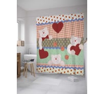 Штора (занавеска) для ванной JoyArty из сатена, 180х200 см с крючками sc_35852