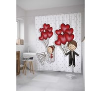 Штора (занавеска) для ванной JoyArty из сатена, 180х200 см с крючками sc_35163