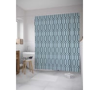 Штора (занавеска) для ванной JoyArty "Геометрические линии и формы" из сатена, 180х200 см с крючками, sc_34116