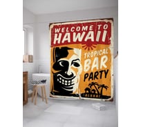 Штора (занавеска) для ванной JoyArty "Вечеринка в Гавайях" из сатена, 180х200 см с крючками, sc_37736