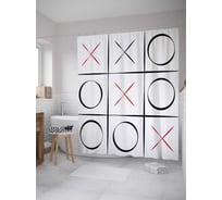 Штора (занавеска) для ванной JoyArty из сатена, 180х200 см с крючками sc_36436