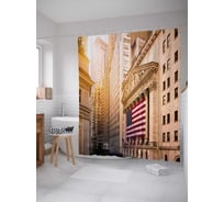 Штора (занавеска) для ванной JoyArty из сатена, 180х200 см с крючками sc_36780