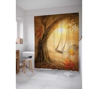 Штора (занавеска) для ванной JoyArty из сатена, 180х200 см с крючками sc_3541