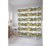 Штора (занавеска) для ванной JoyArty из сатена, 180х200 см с крючками sc_37149