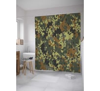Штора (занавеска) для ванной JoyArty "Военный камуфляж" из сатена, 180х200 см с крючками, sc_34604