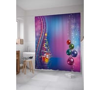 Штора (занавеска) для ванной JoyArty из сатена, 180х200 см с крючками sc_37077