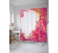 Штора (занавеска) для ванной JoyArty "Пещерные листья" из сатена, 180х200 см с крючками, sc_3479