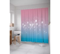 Штора (занавеска) для ванной JoyArty "Цветочные шары" из сатена, 180х200 см с крючками, sc_33029