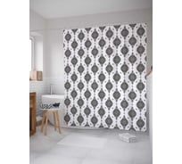 Штора (занавеска) для ванной JoyArty из сатена, 180х200 см с крючками sc_33075