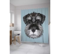 Штора (занавеска) для ванной JoyArty "Пушистая морда" из сатена, 180х200 см с крючками, sc_32310