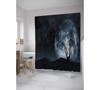 Штора (занавеска) для ванной JoyArty "Полная луна" из сатена, 180х200 см с крючками, sc_32794