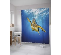 Штора (занавеска) для ванной JoyArty из сатена, 180х200 см с крючками sc_35249