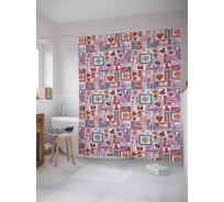 Штора (занавеска) для ванной JoyArty из сатена, 180х200 см с крючками sc_37117