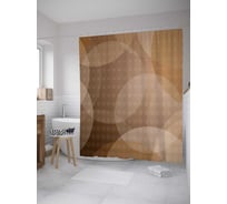 Штора (занавеска) для ванной JoyArty "Блики кругов" из сатена, 180х200 см с крючками, sc_33531