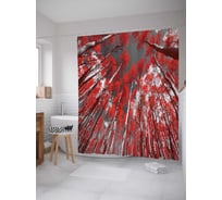 Штора (занавеска) для ванной JoyArty "Фантастика в лесу" из сатена, 180х200 см с крючками, sc_3444