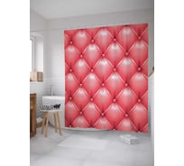 Штора (занавеска) для ванной JoyArty "Оббивка ромбом" из сатена, 180х200 см с крючками, sc_32910