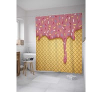 Штора (занавеска) для ванной JoyArty из сатена, 180х200 см с крючками sc_36316