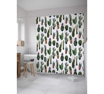 Штора (занавеска) для ванной JoyArty из сатена, 180х200 см с крючками sc_36179