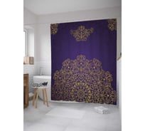 Штора (занавеска) для ванной JoyArty "Золотой эскиз орнамента" из сатена, 180х200 см с крючками, sc_33829