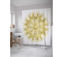 Штора (занавеска) для ванной JoyArty "Золотой огонек" из сатена, 180х200 см с крючками, sc_33834