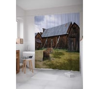 Штора (занавеска) для ванной JoyArty из сатена, 180х200 см с крючками sc_36822