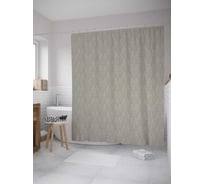 Штора (занавеска) для ванной JoyArty "Дамасский монохром" из сатена, 180х200 см с крючками, sc_35255