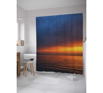 Штора (занавеска) для ванной JoyArty "Грозовой закат" из сатена, 180х200 см с крючками, sc_32847