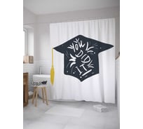 Штора (занавеска) для ванной JoyArty из сатена, 180х200 см с крючками sc_36225