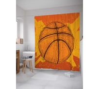 Штора (занавеска) для ванной JoyArty из сатена, 180х200 см с крючками sc_3519