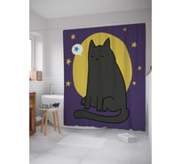 Штора (занавеска) для ванной JoyArty из сатена, 180х200 см с крючками sc_37325