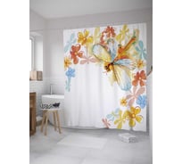 Штора (занавеска) для ванной JoyArty из сатена, 180х200 см с крючками sc_35201