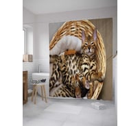 Штора (занавеска) для ванной JoyArty из сатена, 180х200 см с крючками sc_36543